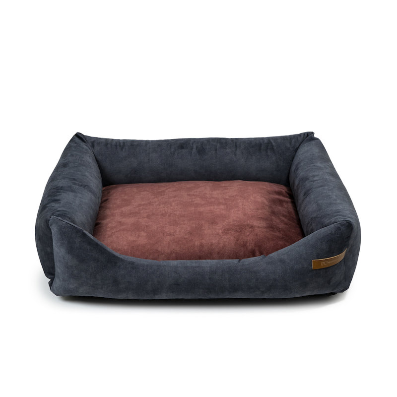 Orthopedic Polyester Pet Bed, 15cm H x 75cm W x 85cm D, Graphite/Red