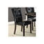 Ensemble de 2 chaises de salle à manger contemporaines en similicuir noir, assise, coussin moderne en bois de bouleau et structure en bois