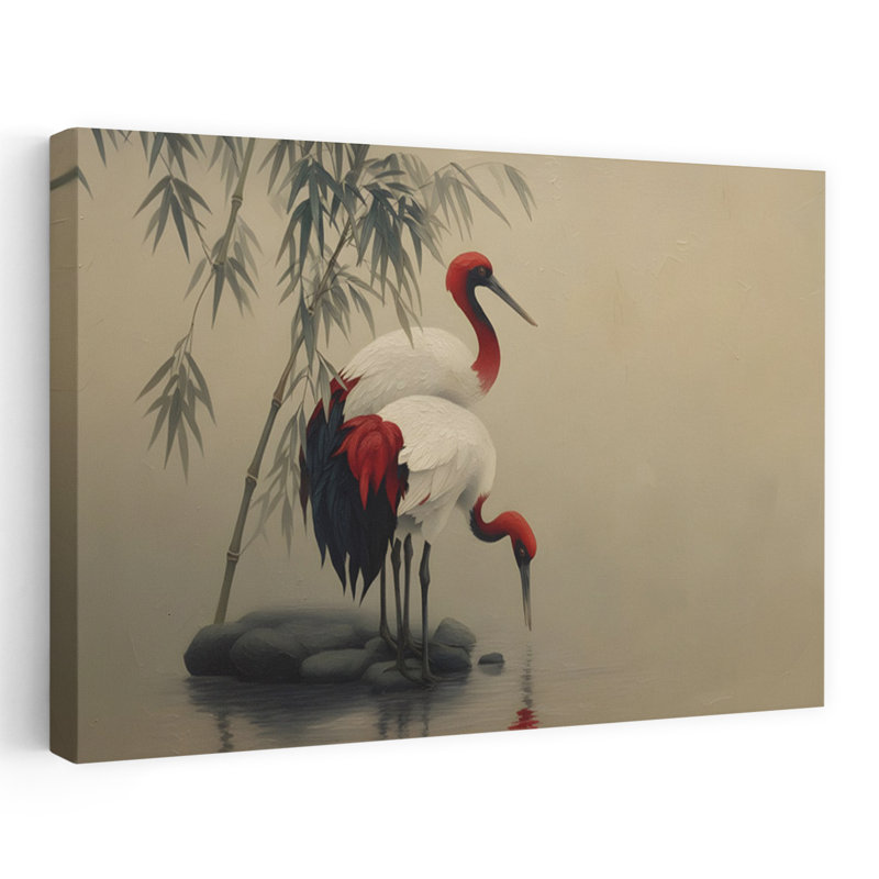 Art japonais japonais, oiseaux abstraits, cerisiers, pivoines, forêt, art mural, H 60 po x l 40 po