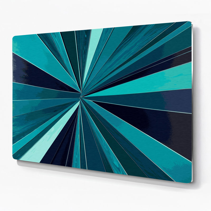 Art mural rigide en métal bleu 32, H 11 po x l 14 po
