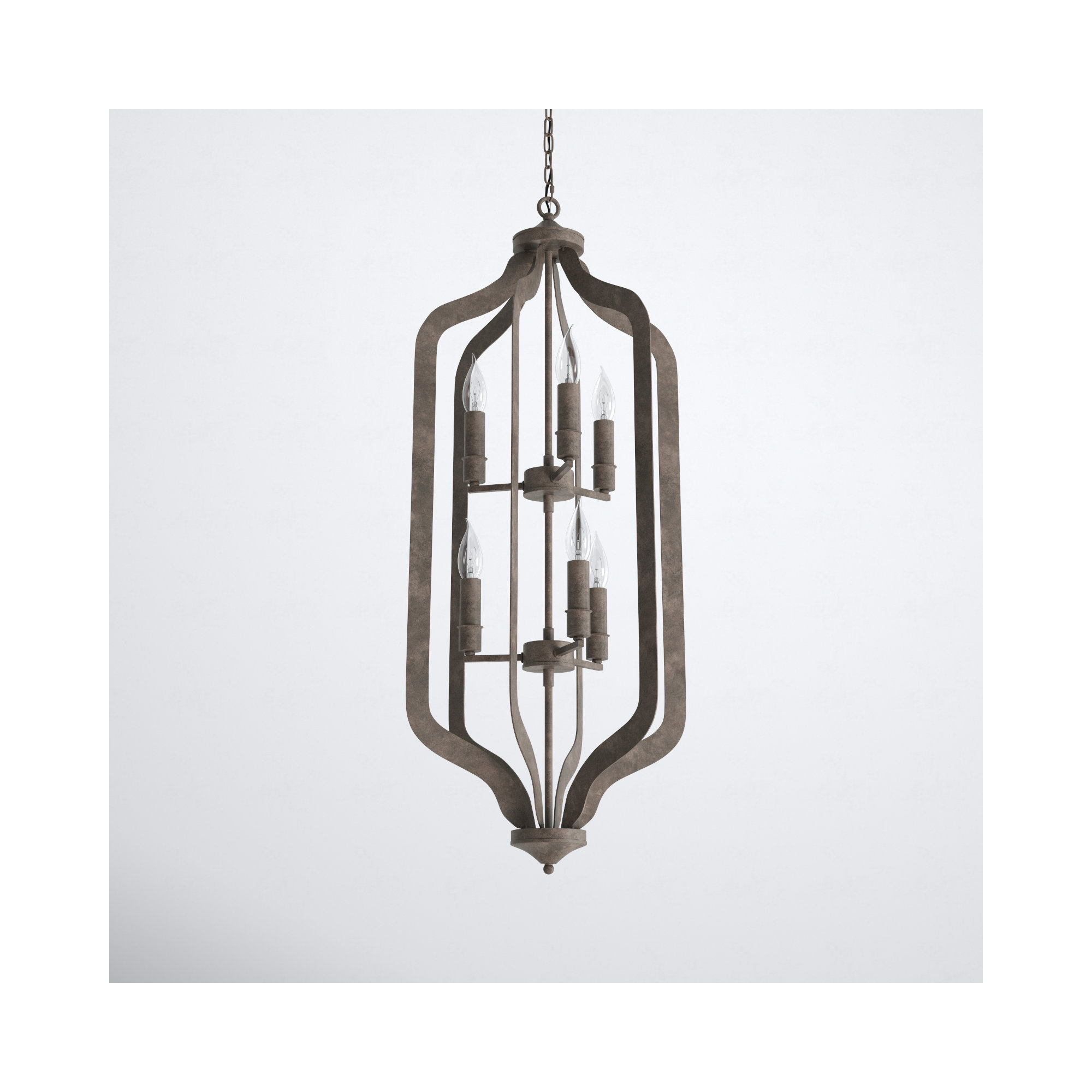 6 - Light Metal Geometric Chandelier