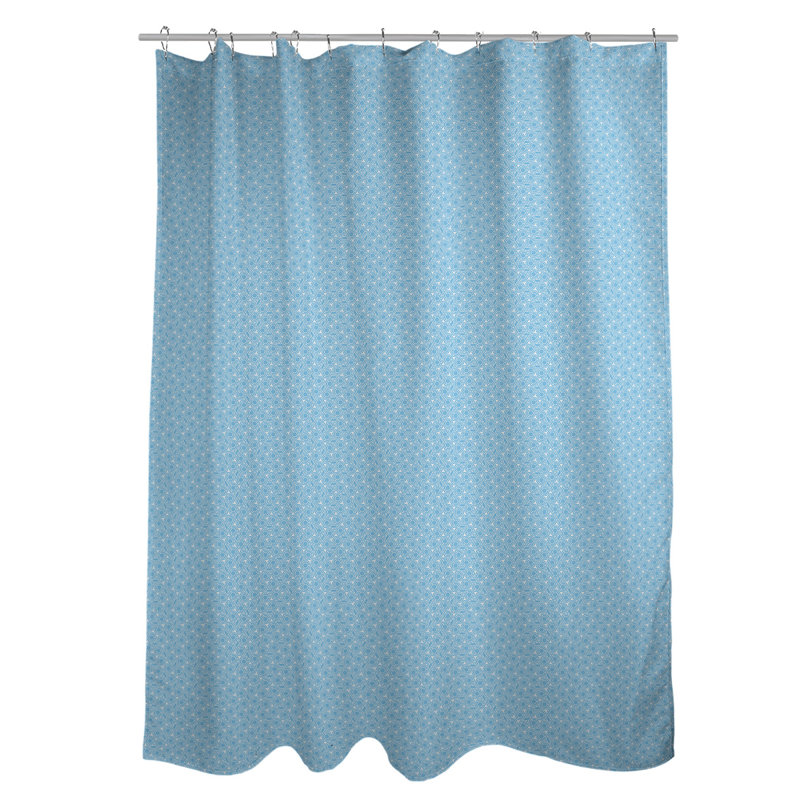 Rideau de douche simple hexagonal classique, Bleu pastel, Classic Hexagonal