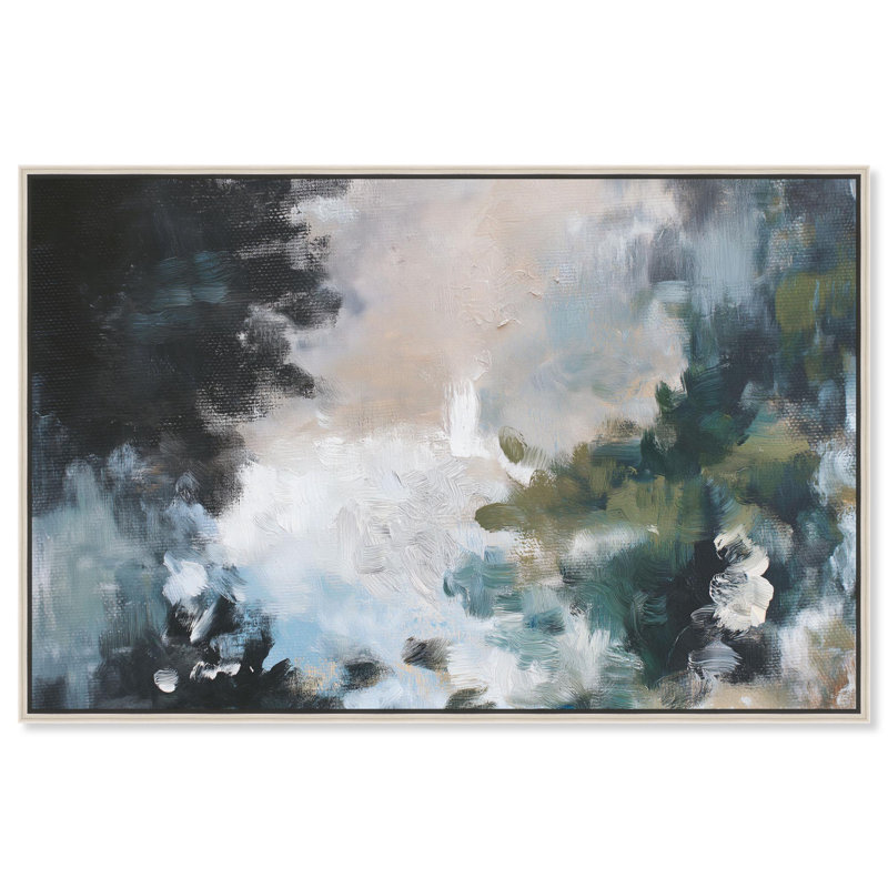 «Subtle Verdure II», reproduction d'art sur toile par Art Remedy, H 25 po x l 37 po, Cadre argenté