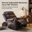 Fauteuil inclinable manuel berçant en cuir de polyuréthane de 35,8 po Ambridge Crovetti-965219540