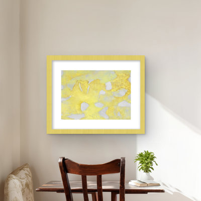 Gold Erosion - Yellow Minimalist Framed Print for Home Decor