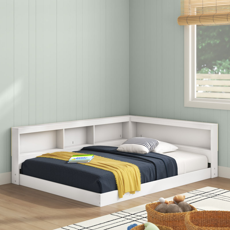 Teddy Bed with Bookcase, Twin, White
