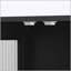 Armoire murale 3 portes en bois avec rangement ouvert et caché, porte en verre, barre à serviettes, noir-634429742