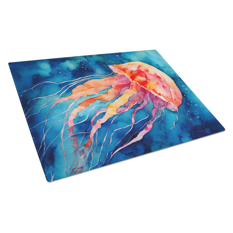 Jellyfish Glass Cutting Board Large