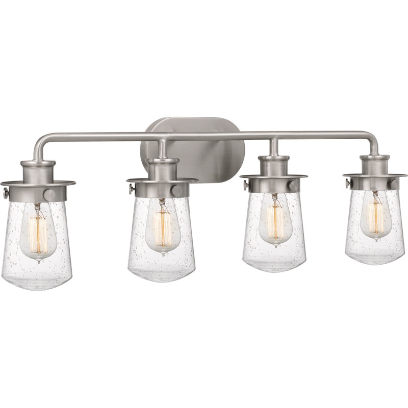 Éclairage de salle de bain à intensité variable 4 lumières DeRon, Nickel brossé