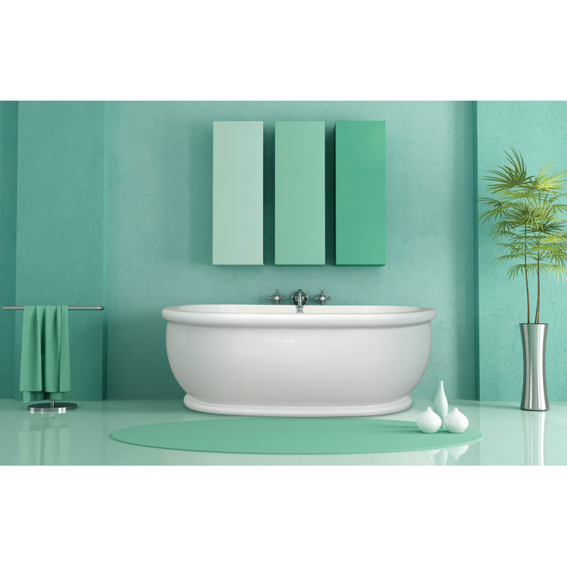Domingo 66'' L Freestanding Soaking Bathtub, Polished Chrome