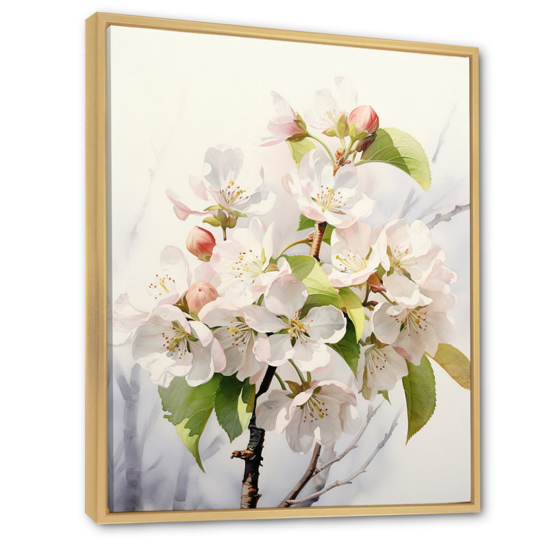 Cameley Apple Blossom translucide lueur III sur toile, H 40 po x l 30 po x P 1,5 po, Cadre naturel flottant