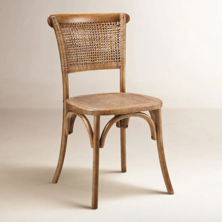 Woven seat and back dining chair.