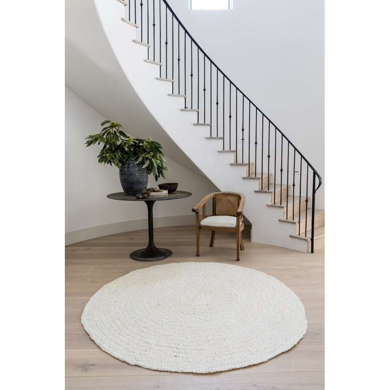 Jute / Sisal Area Rug in Beige, Round 6'