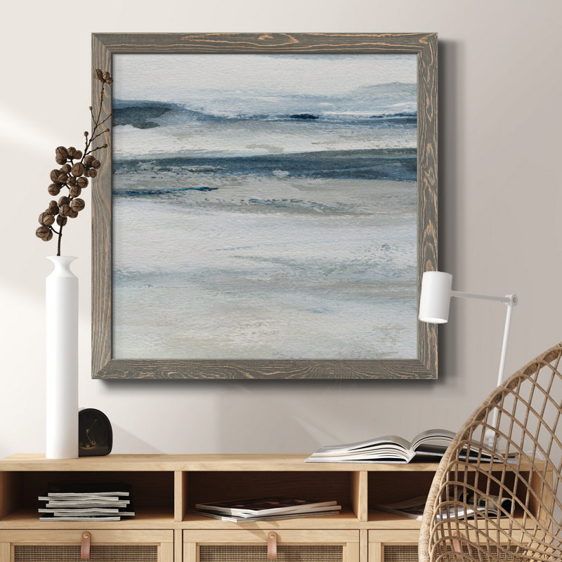 Boho Cacti II - peinture sur toile encadrée, Cadre gris, H 17 po x l 17 po x P 1,5 po