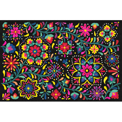«Floral Fiesta I» par Laura Marshall, reproduction sur toile tendue