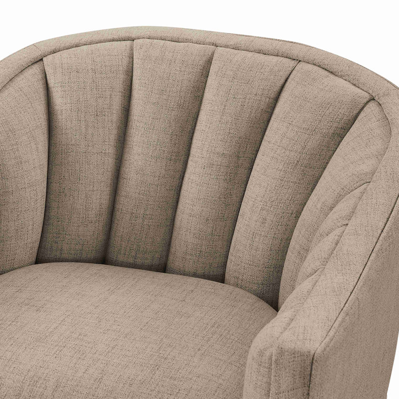 Fauteuil d'appoint pivotant à jupe, Gris Pierre
