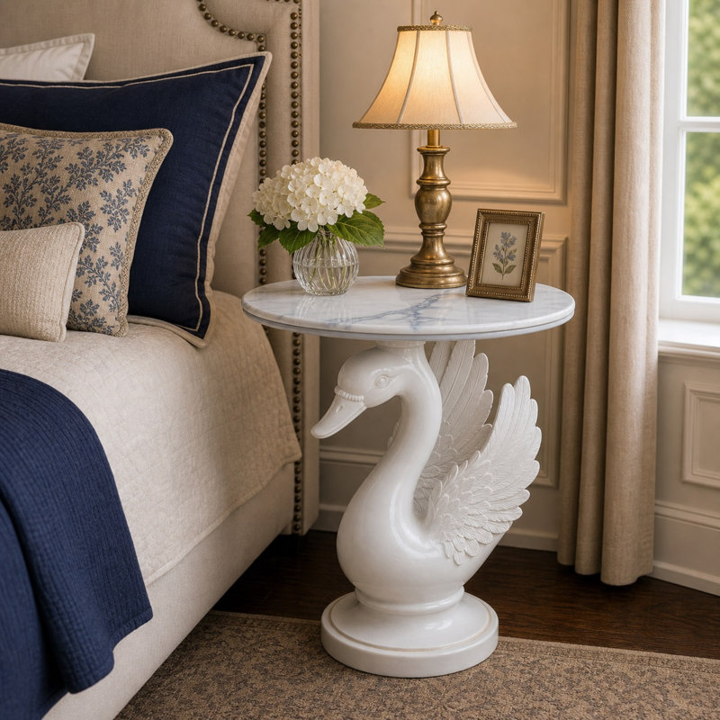 Table d'appoint 19,69 "White Swan