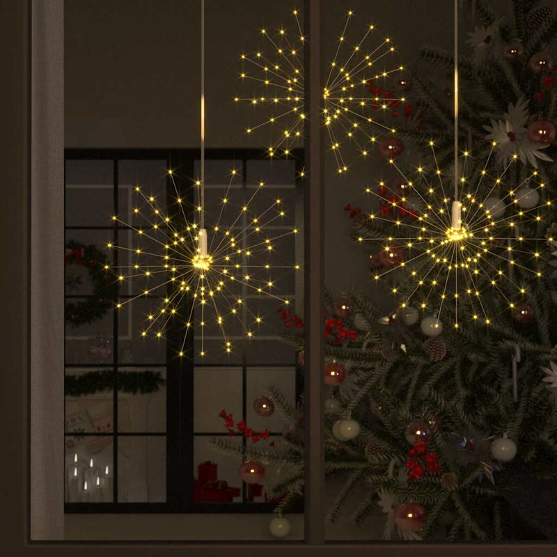 Décoration de Noël en forme de pétard et lumière des Fêtes, Blanc chaud