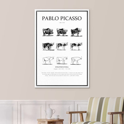 «Evolution of Bull Animals Nature Illustration» par Pablo Picasso - impression sur toile