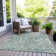 Machine Washable Indoor/Outdoor Xhevrie Seafoam Rug