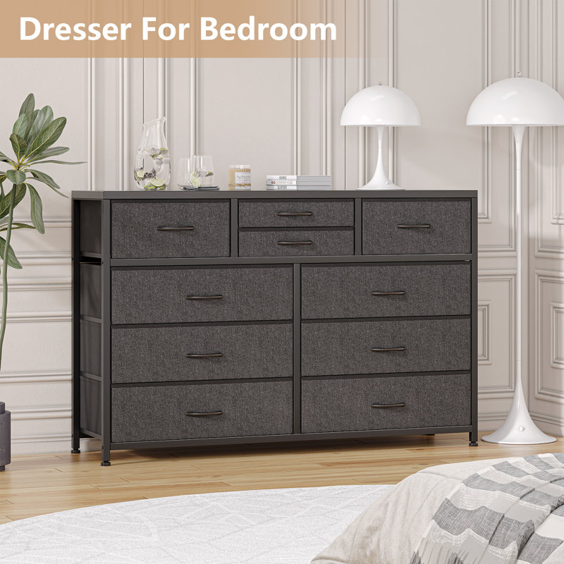 Black Steel 45.2'' Wide 10-Drawer Storage Cabinet