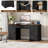  58'' W Rectangle Computer Desk with Storage Cabinet and Drawers, Farmhouse Home Office Desk, Wooden Executive Desk with Charging Station-95912544