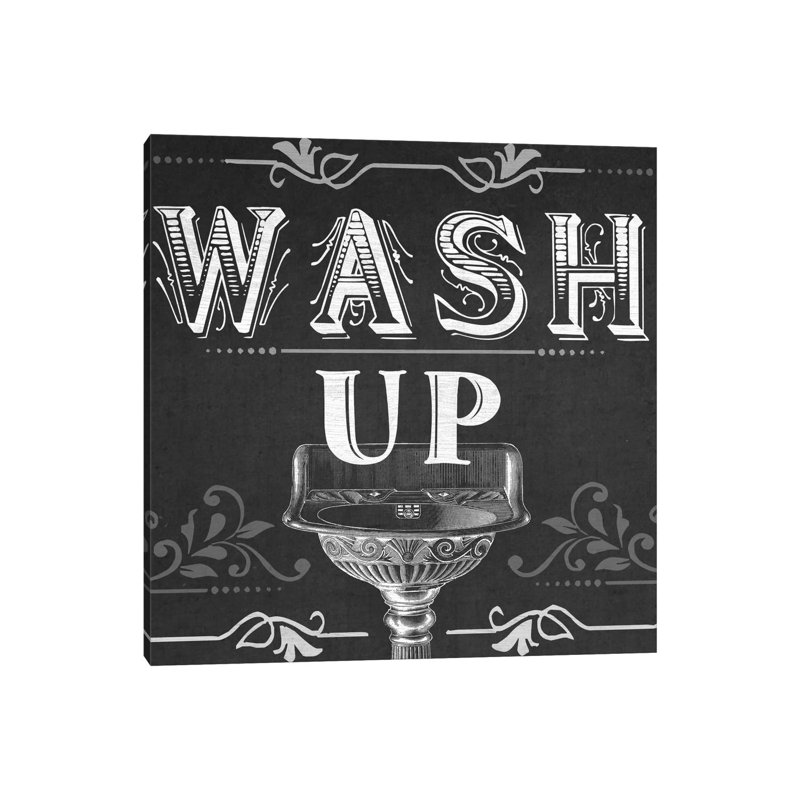 Chalkboard Bath Signs III by June Erica Vess - Wrapped Canvas Print, 45.72 cm H x 45.72 cm W x 3.175 cm D