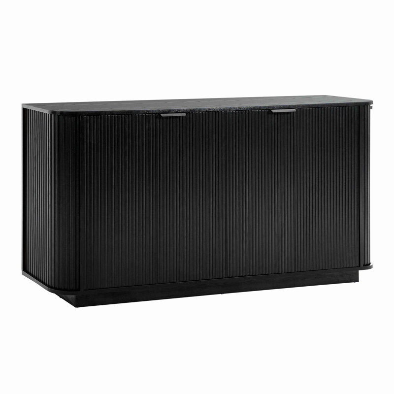 63"Wavy Storage Sideboard, Double-Door Buffet Cabinet With Adjustable Shelves, Suitable For Kitchen, Living Room, Hallway - Versatile Storage