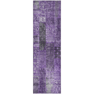 Premium Machine Washable Prisco Eggplant Rug