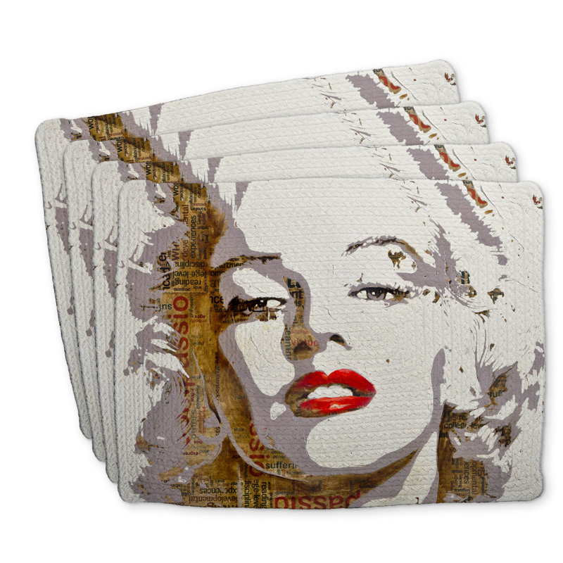 Ensemble de 4 napperons tressés Marilyn Monroe