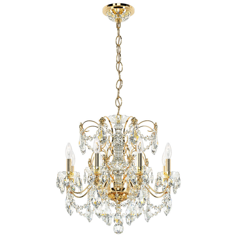 Century 8 - Light Candle Style Crystal Chandelier, Aurelia, Heritage Handcut Crystal Clear
