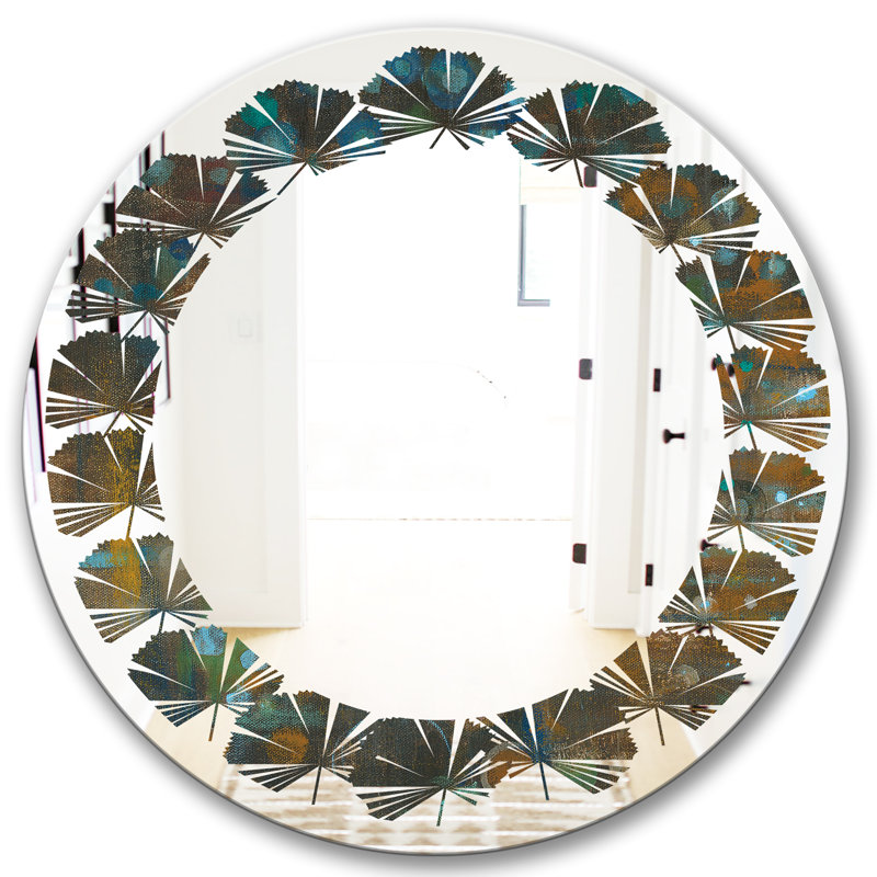 Miroir mural Coastal, H 31,5 po x l 31,5 po, Leaves Dots on Glass III