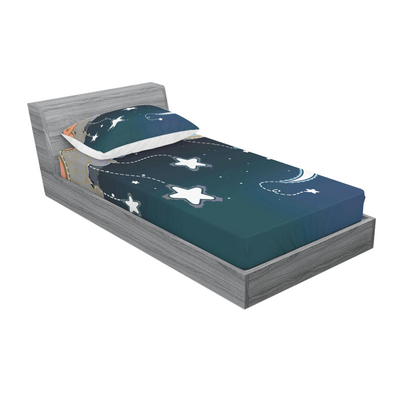 Ensemble de draps Coon Night SkySwirled Clouds, Ensemble de draps pour lit simple avec drap-housse
