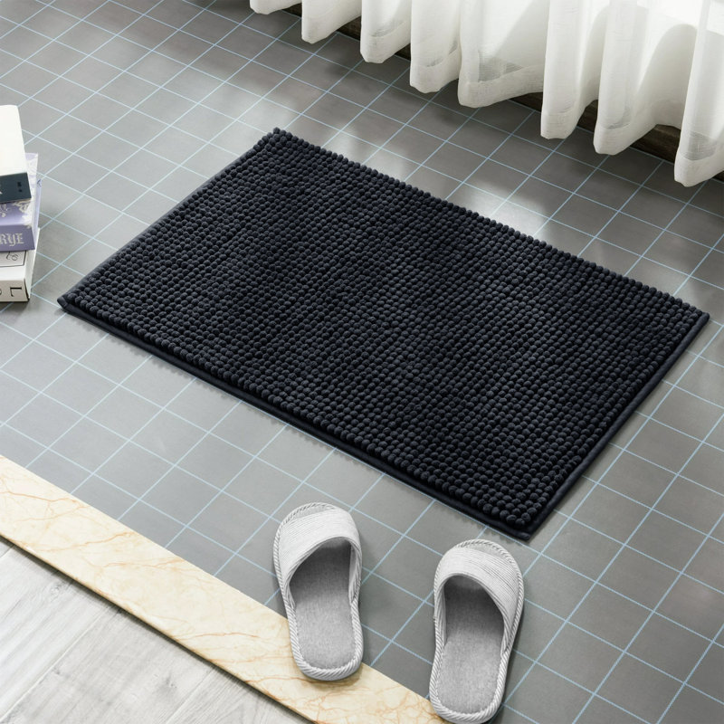 Nelu Ultra Absorbent Non-Slip Chenille Door Mat – Soft Microfiber Mat for Bathroom, Kitchen & Entryway, 40cm W x 60cm L