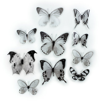 Embellissements papillons noirs et blancs
