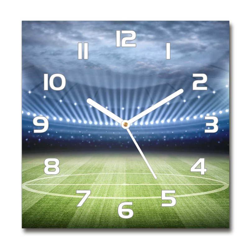 Harley-Ray Glass Wall Clock, White/Green/Blue