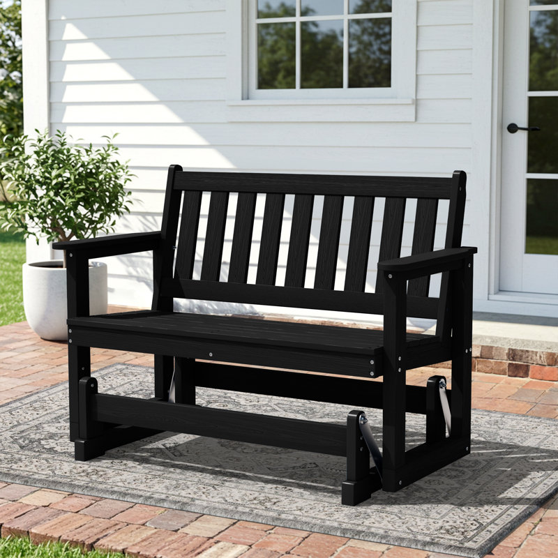 Chaise berçante en plastique HDPE pour 2 personnes, Noir