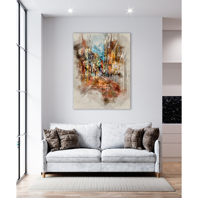Street View Abstract Multicolor Canvas Print 16x20