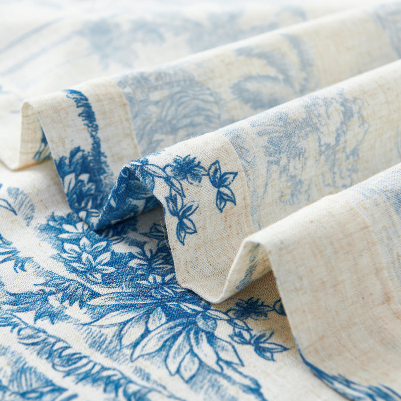 Nesha Semi Sheer Curtain Panel Pair, Blue, 50" W x 63" L