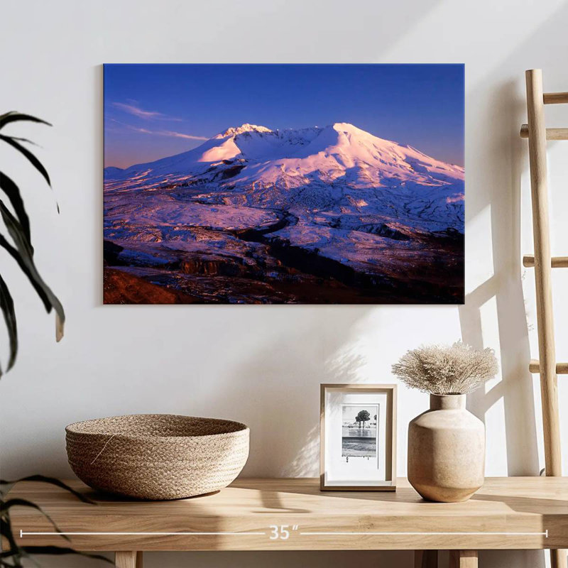 Mont St Helens, coucher de soleil, H 16 po x l 24 po