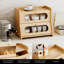 Large Bread Bin for Kitchen, 2-Tier Bamboo Bread Box-129238613