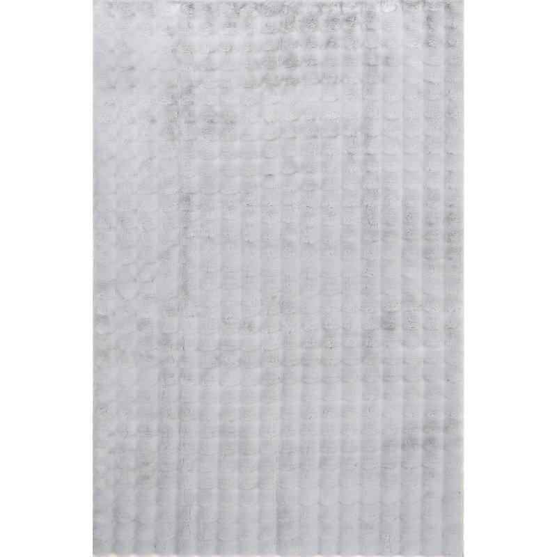 Jeni SuperiorWash Solid Faux Rabbit Machine Washable Area Rug, Rectangle 3' x 5'