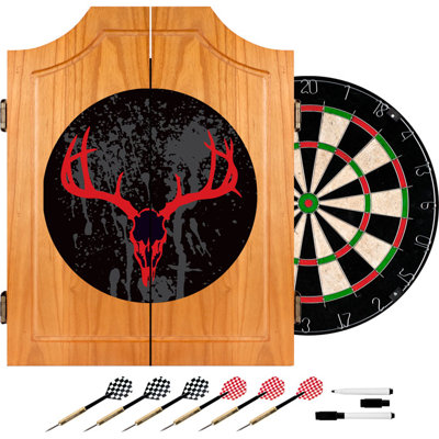 Cabinet de jeu de fléchettes en bois hunt