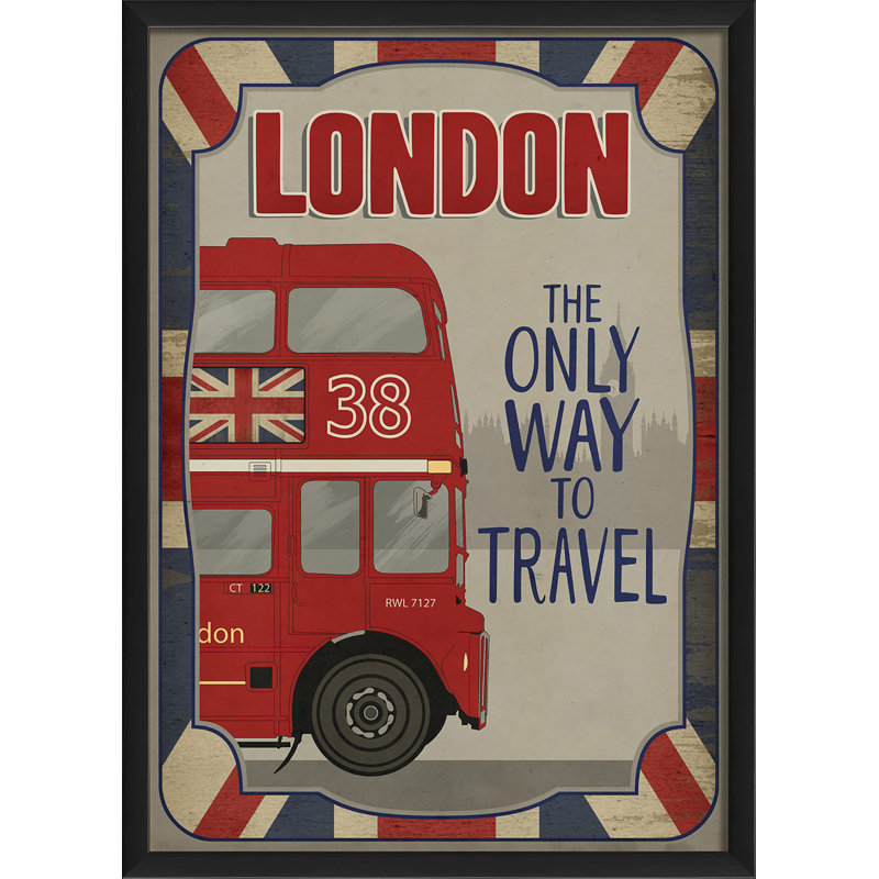 « the only way to travel », reproduction d’art textuel encadrée, H 25,13 po x l 18,13 po