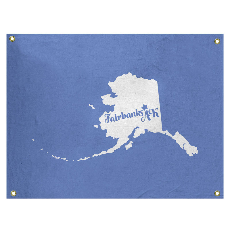 Tapisserie murale alaska fairbanks, H 59 po x l 80 po, Bleu