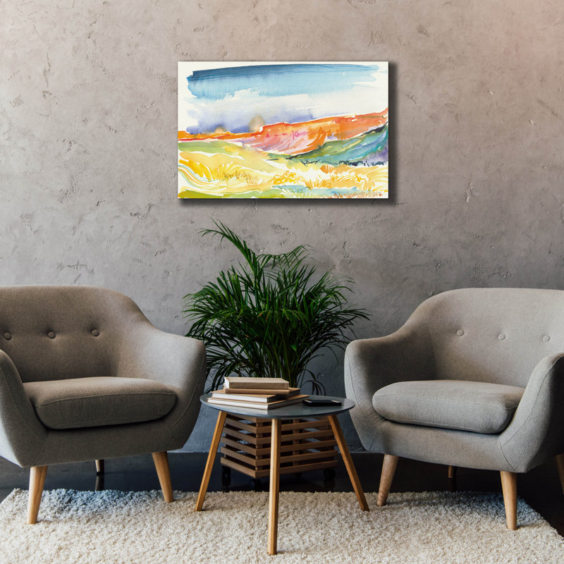 «Dakota Fields», art mural sur toile «Mesa View 2» par Kristy, H 26 po x l 40 po x P 1,5 po