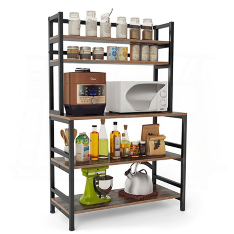 Étagère de cuisine à 5 niveaux avec huche et support de four à micro-ondes 32 pouces avec tablettes