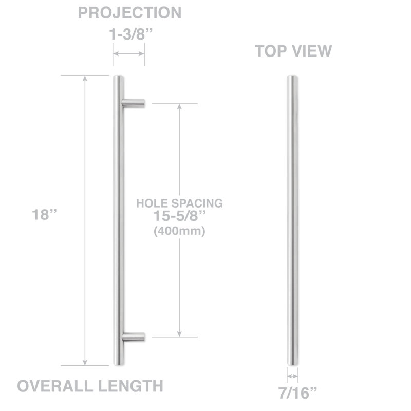 15-5/8" Center Bar Pull Multipack, Satin Nickel