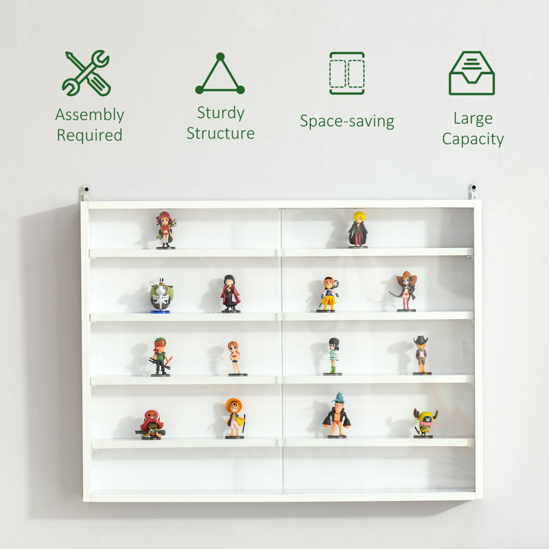 White Adjustable Kids' Wall Cabinet with Glass Doors