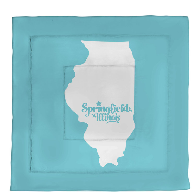 Illinois Percale Comforter, Twin Comforter, Teal